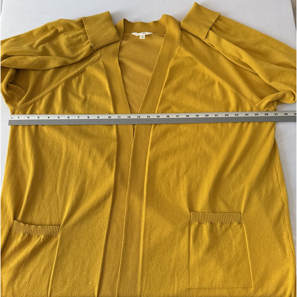 Terra&Sky Women’s 2X Boho Chic Longline Soft Knit Cardigan Mustard Yellow Preppy - Picture 6 of 7